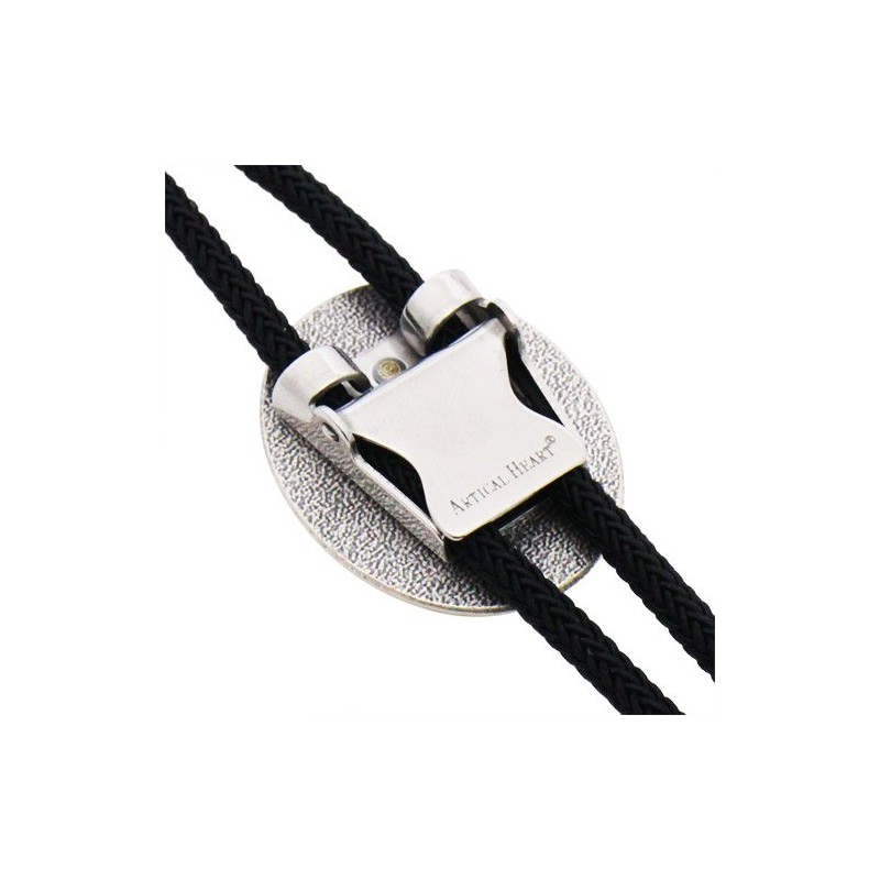 Black Oval Stone Obsidian Bolo Tie Necklace Polar Tie prt0209