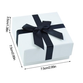 2Pcs Small Gift Boxes White Jewellery Gift Box with Lids Ring Earring Box Square Necklace Gift Box Bracelet Cardboard Box Kraft for Key Cufflink Women Valentine's Day Presents Birthday 7.5*7.5*3.5cm