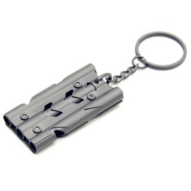 GoodsLand GD-TPHUE-BK 3 Color Loud Stainless Steel Whistle for Disaster Prevention, Disaster Prevention, Keychain, Stylish, Whistle, Metal, 150 dB, Mountain Climbing, Ring Chain