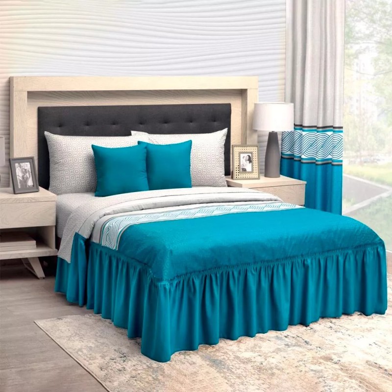 Elefantito Colcha Matrimonial Con 2 Cojines Bellagio Azul Ultrasoft Color