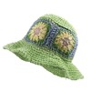 GUYIBET Straw Bucket Hat Women Sun Cap Crochet Mesh Woven