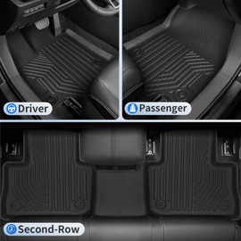 TSLDRV Floor Mats for Toyota RAV4 2025 2024-2019 (Include Hybrid) Full Set All Weather Floor Mats for Toyota RAV4 Accessories 2025 2024-2019 TPE Back Seat Cover Protector Trunk Frunk Mat