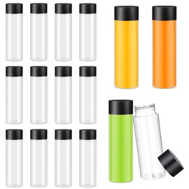 Cuyacili 16 Stück 10oz/284ml Leere sensorische Flaschen mit schwarzem schraubverschluss Wasserflasche Saftflasche Wiederverwendbar für sensorisches Basteln 55x150 mm