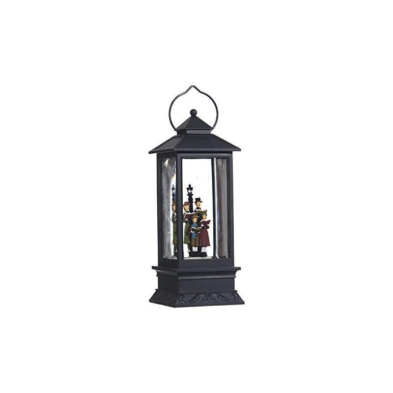 Raz Imports Lighted Snow Globe Lantern: 11 Inch, Black Holiday