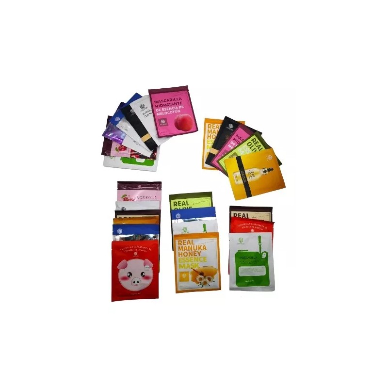 Eco R Pack 50 Mascarillas Tela Facial Hidratante Cuidado Piel