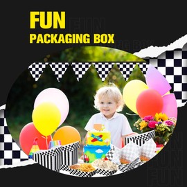 200 Pieces Checkered Food Tray Race Car Disposable Paper Food Tray with 200 Black and White Checkered Wax Paper Deli Liner Paper Food Boats Check Food Serving Tray for Race Car Birthday Party Supplies