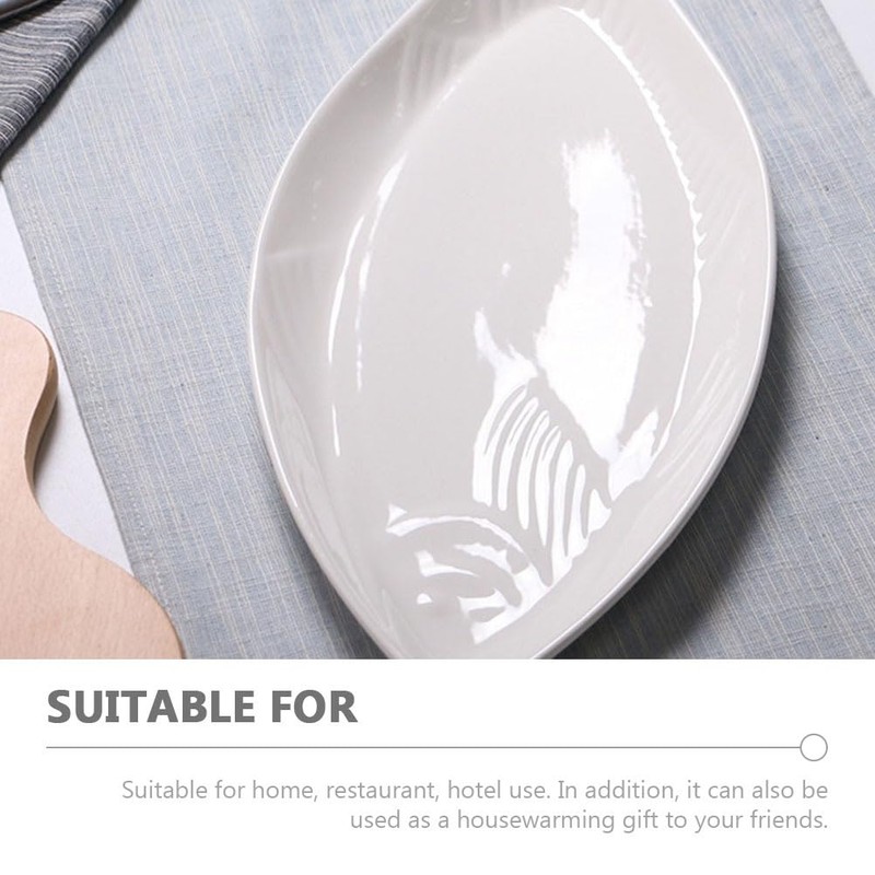 Cabilock Fish Shaped Plate, 31cm Ceramic Fish Dish Dinner Serving