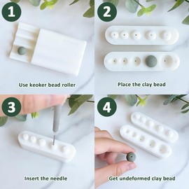 Keoker Bead Hole Maker for Polymer Clay, Piercing Clay Tool, Polymer Clay Hole Maker, Bead Hole Piercing Clay Tool for Drilling a Hole in Clay Bead, Tool for Clay Bead in 5 Sizes, Clay Hole Punch (D)