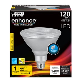 Feit Electric PAR38 LED Bulb, 120W Equivalent, Non Dimmable, 3000k Bright White, 1400 Lumens, 22 Year Lifespan, E26 Base, PAR38 Flood Light Bulb, CRI 90, Damp Rated, 1 Pack, PAR38DM/1400/930CA