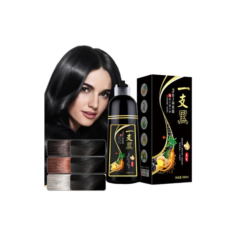 Champú de coloración instantánea, champú 3 en 1 de coloración,