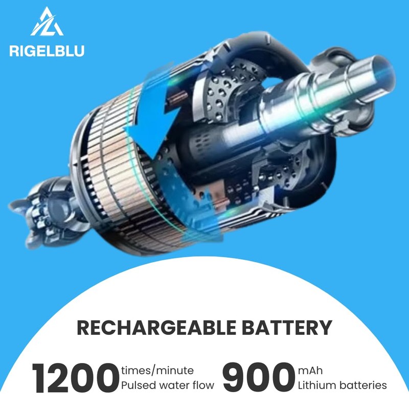 RIGELBLU Cordless Nasal Irrigator Electric Sinus Rinse Kit with 3