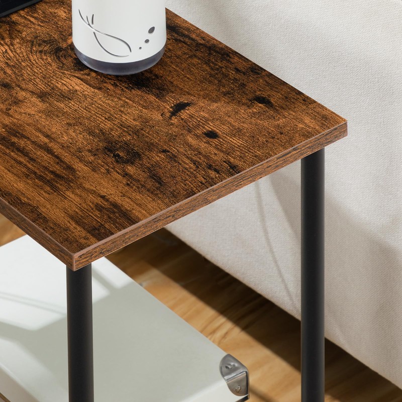 HOOBRO Side Table with Charging Station, Set of 2 End