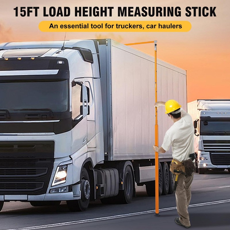 LMYYGOO 15FT Height Measuring Stick for Trucks, Retractable Bar for
