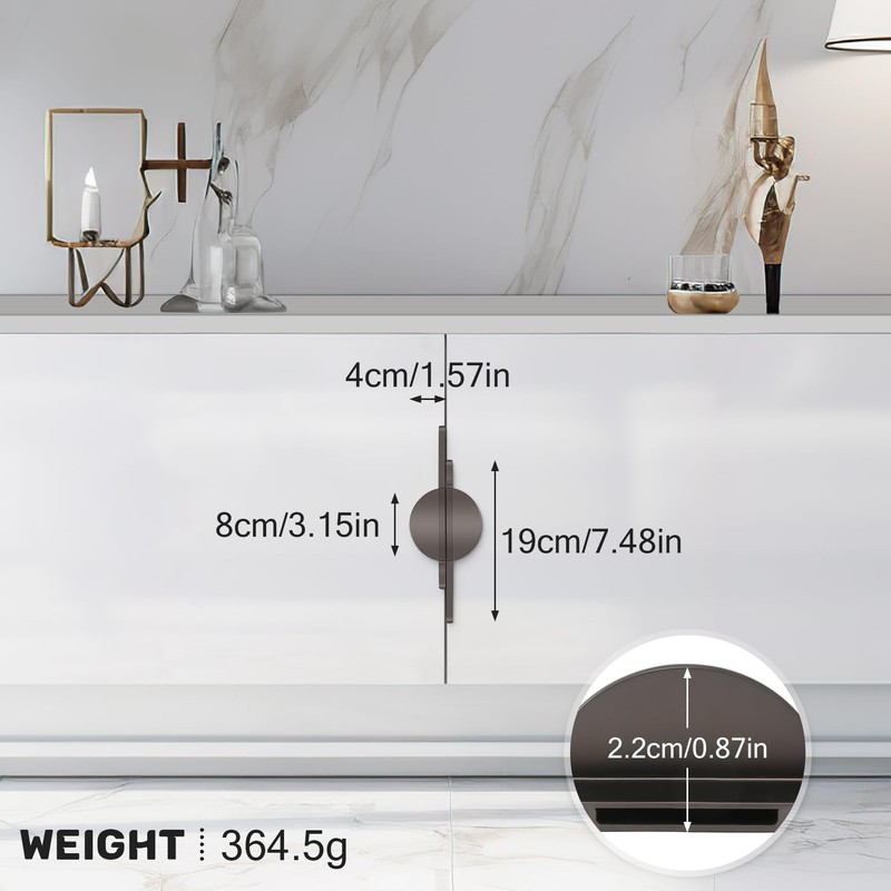 Sknrlko 2 Pack Grey Half Moon Cabinet Pulls Drawer Pulls,Semicircle