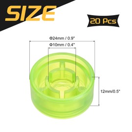 MECCANIXITY 20 Pcs Footswitch Toppers Guitar Pedal Button Caps Plastic Footswitch Top Cover 3/8" for Guitar Effects Pedal Buttons, Green