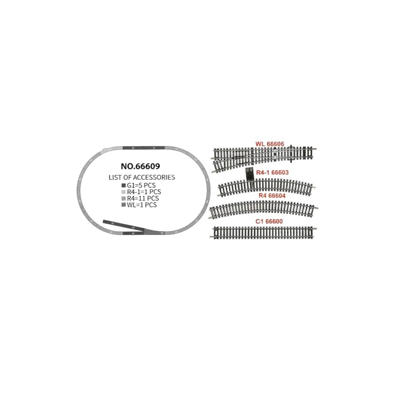 HANFLY HO Scale Track Set Nickel‑Silver Rails, Wooden‑Style Sleepers, Compatible