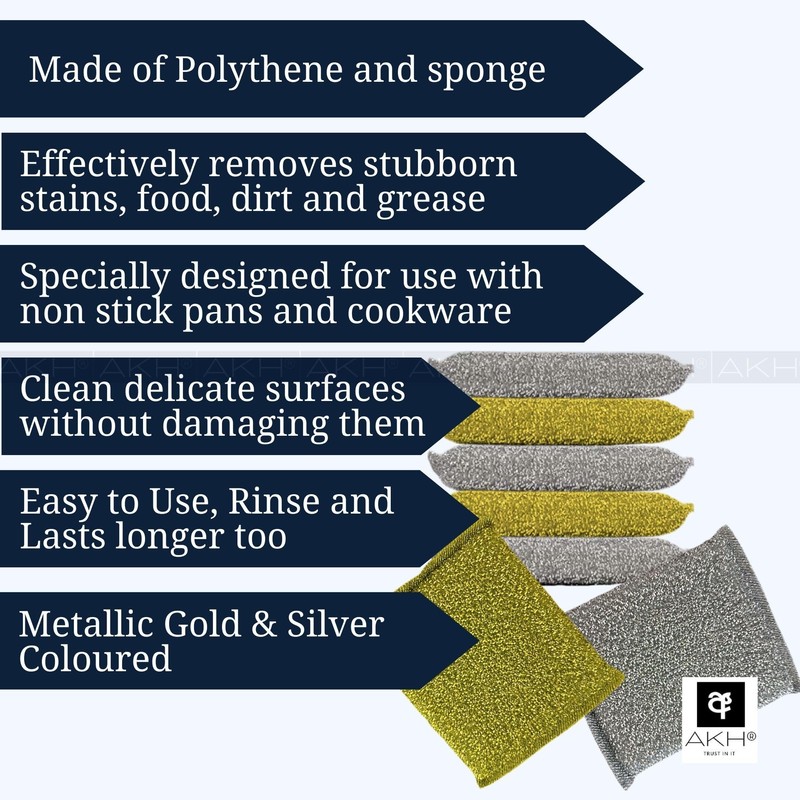 AKH® Non Scratch Scouring Pads | Pack of 5 |