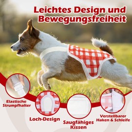 FuzzFables 3er-Pack waschbare Hundewindeln für Hündinnen, mit verstellbaren Trägern, Wiederverwendbare Hundehöschen für die Läufigkeit, Feste Einteiler für aktive Hunde, saugfähig auslaufsicher XS