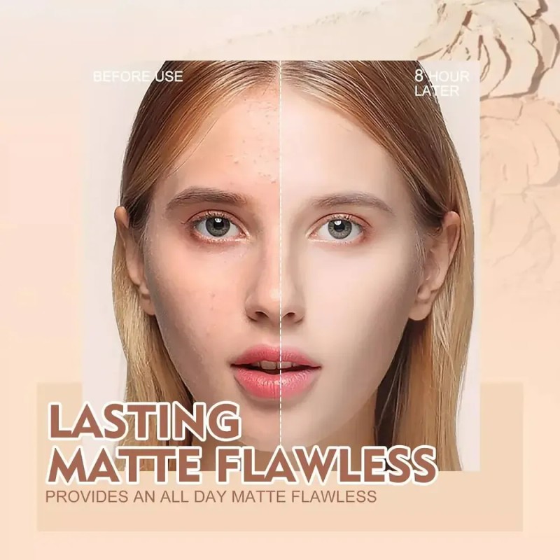 A+polvo Facial Setting Oil Control, Polvo Mate, Acabado, 4