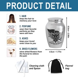 Artsy Woodsy Mini Urns Stainless Steel Decorative Keepsake Urns for Ashes 2.56 inch, Memorial Ashes Urn Motorcycle - Riding with The Angels, Urns for Human Ashes Male/Dad/Men/Son Motorcycle Riders