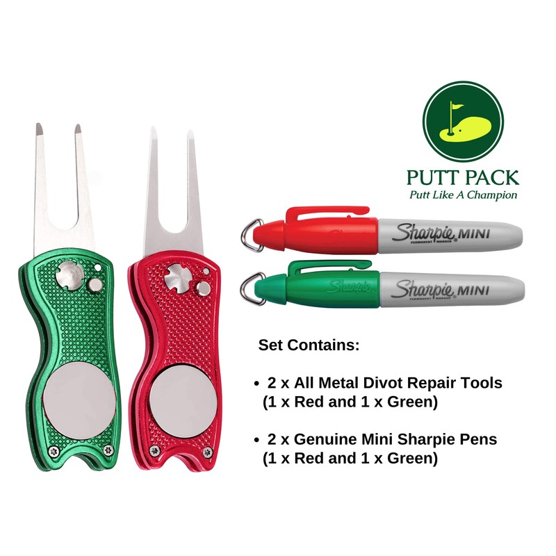 The PUTT PACK DOUBLE DIVOT PACK - Red & Green
