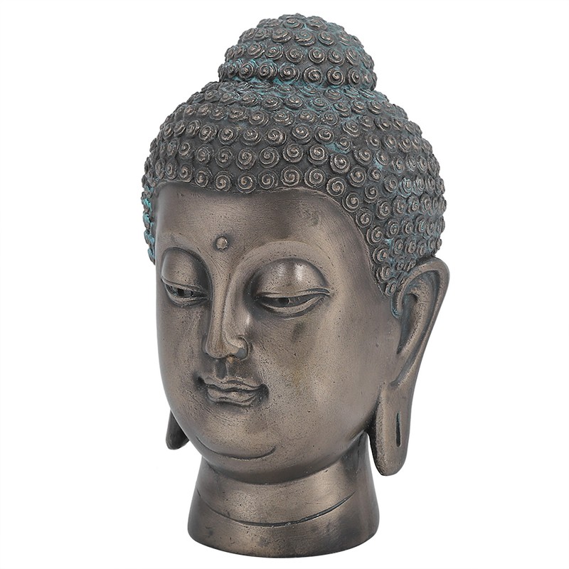 Resin Buddha Head Statue Figurine Ornament Buddhist Supplies Home Tabletop