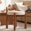 HNY Modern Linen Ottoman- Low-Back Makeup Seat & Lounge Footrest
