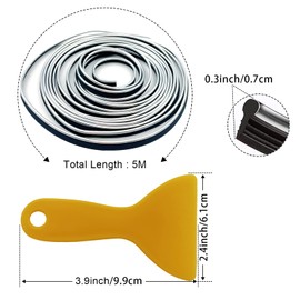 OSIFIT Car Interior Trim Strips, 16.4ft Electroplating Decoration Styling Door Dashboard, Flexible Accessories with Installing Tool (silver)