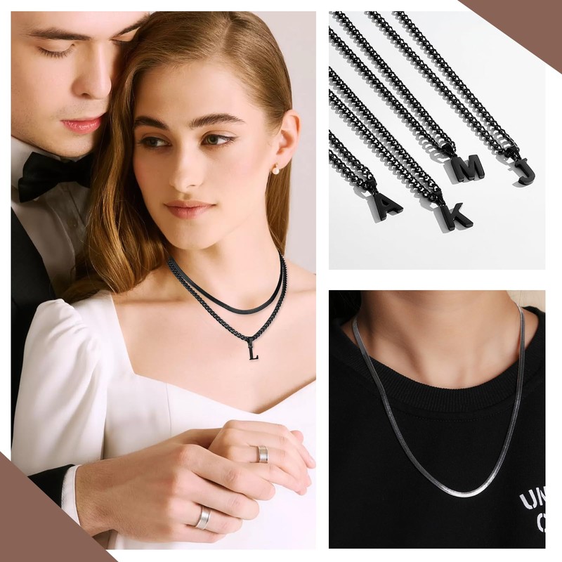 ZENGSING Pack of 2 Necklaces for Boys, Men's Chain with