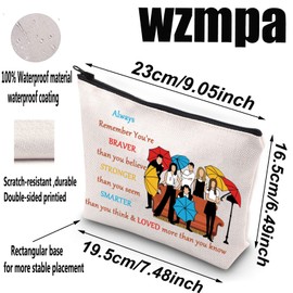 WZMPA TV Show Cosmetic Makeup Bag TV Show Character Fans Gift You Are Braver Stronger Smarter Than You Think Zipper Pouch Bag For Women Girls (Always Friend), Always Friend, Fit