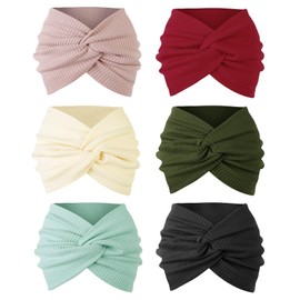 Extra Wide Headbands for Women Non Slip Ribbed Knit Boho Turban Styled Headband Soft Elastic Hair Bands for Women’s Hair Thick Head Wrap for Women Fashion Hair Accessories