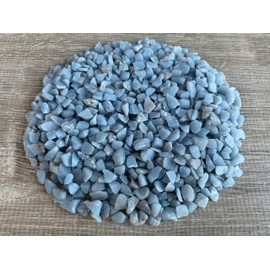 Angelite Chips – Natural Mini Angelite Stones, Crushed Undrilled Angelite, Semi-Tumbled Genuine Angelite (1/2 lb)