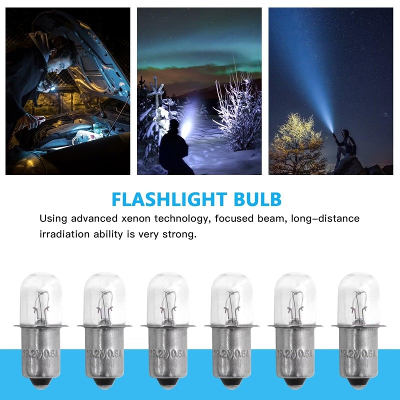 6 Pack Replacement 18 Volt Flashlight Xenon Bulb for Ryobi