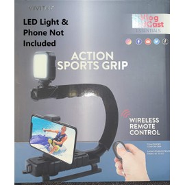 Vivitar DSLR Action Sports Grip Video Stabilizer W/ Universal Phone Clamp 3.5"