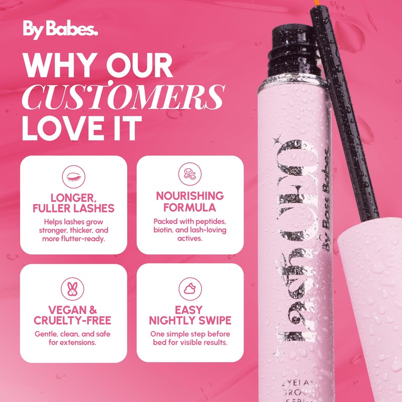 ByBabes Lash CEO Eyelash Growth Serum | Prostaglandin-Free Rapid Brow