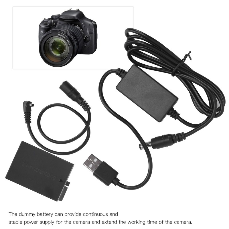 LPE8 Dummy Battery DC Coupler Power Adapter with USB Drive
