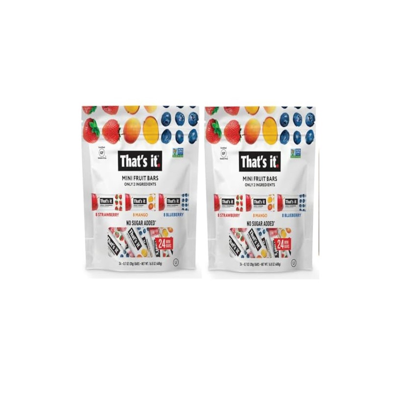 Mini Fruit Bars that's it, 24 ct, Variety Pack, Strawberry,