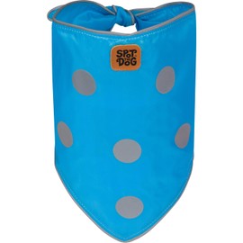 SPOT THE DOG! Reflective Dog Bandanas - High Visibility Tie-On Safety Dog Accessories for Small, Large Dogs, Orange Collar, Scarf, Kerchief, Bib for Hunting, Camping, Walking at Night (Neon Blue, XL)
