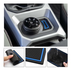 LFOTPP Non-Slip Mats for Dacia Duster 3 III 2024 2025, Car Centre Console Storage Box Rubber Mats, Drink Holder Mat, Duster P1310 Door Seam Non-Slip Mat (Blue)