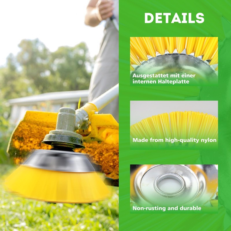 LADAMI 8''Strimmer Head,Nylon Grass Strimmer Cutter Head,Universal Strimmer Wire Brush