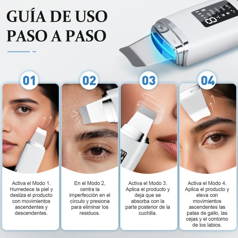 Limpiador Facial Limpieza Eléctrico Ultrasónica Scrubber