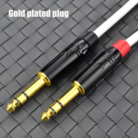 Ihurllu XLR Male to 1/4 Microphone Cable, 10Feet Balanced 1/4 TRS Quarter Inch to XLR Adapter Cord, Gold Plated Connector, White Color, Noise Free, 2Pack