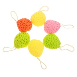 FRCOLOR 6Pcs Honeycomb Style Shower Sponge Non Latex Bath Exfoliators for Deep Cleaning Pores Mixed Color Bathing Tools for Home and Travel Use