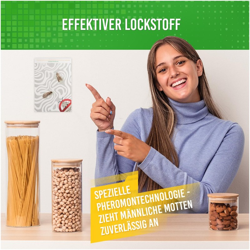 Chillife Mottenfalle Lebensmittel Set | 8 Pheromonfallen gegen Lebensmittelmotten |
