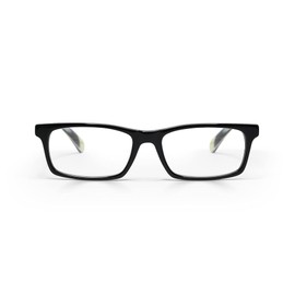 eyebobs Number Cruncher Unisex Premium Readers, Black Front with White Horn Temples, 1.25 Magnification