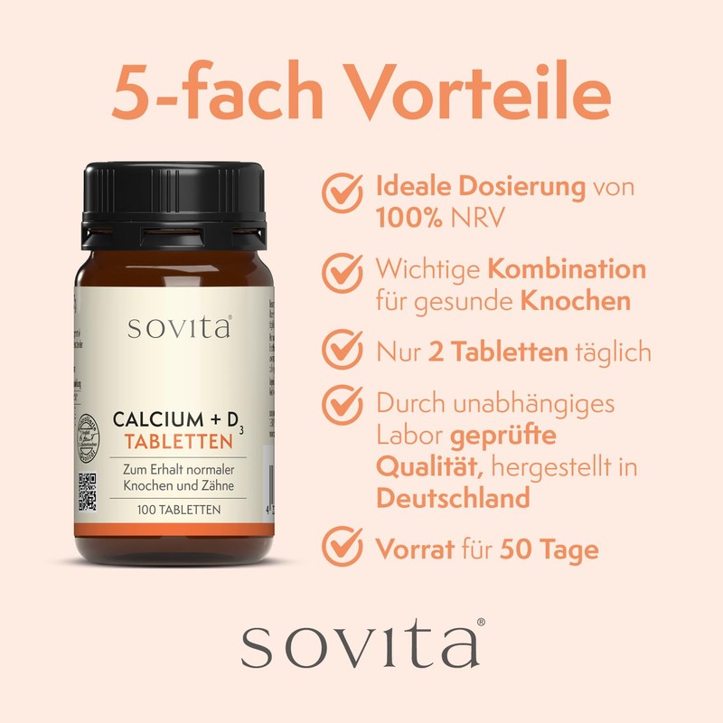 Sovita Calcium + D3 Tablets | For Bone Maintenance &