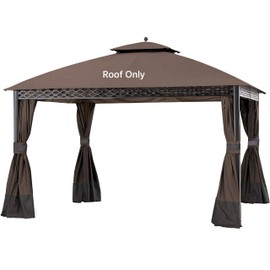 JANCANOPY Replacement Cover for 10X12Ft Oakmont Gazebo L-GZ1188PST-A,Pinehurst Gazebo L-GZ1188PST,Brown