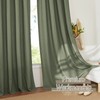 RYB HOME Green Linen Sheer Curtains 102 inches Long, Thick