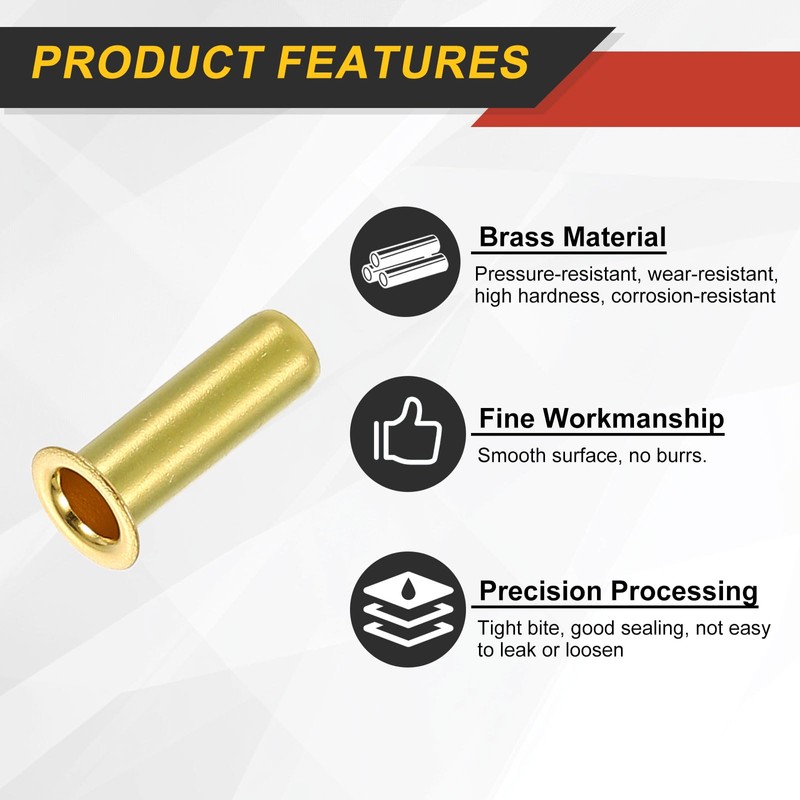 uxcell 5Pcs Fit for 4.2mm(3/16") Tube ID Brass Compression Fitting,