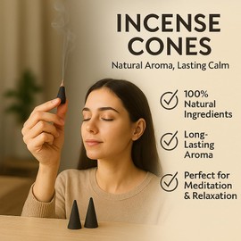 Yajna Dragon Blood 100%-Natural-Incense-Cones Handmade-Hand-Dipped Organic-Chemicals-Free for-Purification-Relaxation-Positivity-Yoga-Meditation The-Best-scents (20 Count)